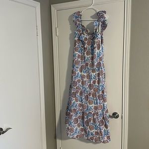 J.Crew tired ruffle neck midi dress